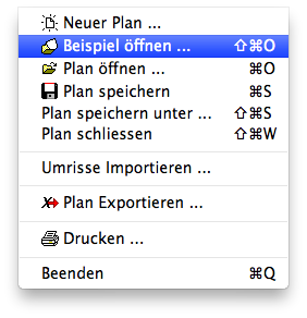 Menu - Datei - Beispiel öffnen