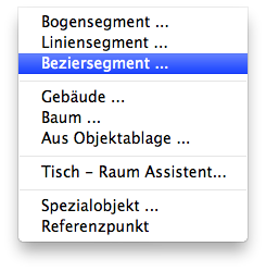 Menu - Einfügen - Bezier