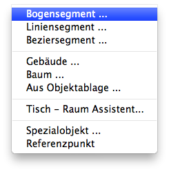 Menu - Einfügen - Bogen