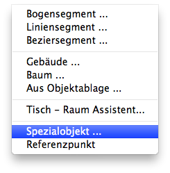 Menu - Einfügen - Spezialobjekt