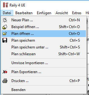 Menu - Datei - Öffnen