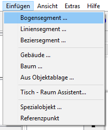 Menu - Einfügen - Bogen