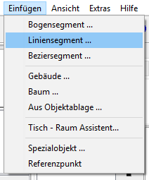 Menu - Einfügen - Gerade