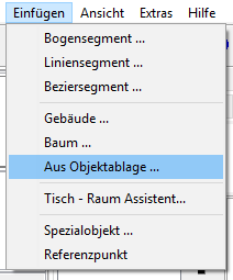 Menu - Einfügen - Aus Objektablage