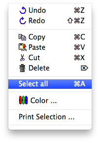 Menu - BEdit - Select All