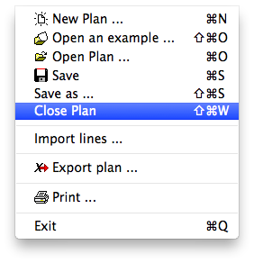 Menu - File - Close