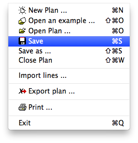 Menu - File - Save