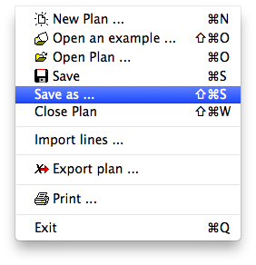 Menu - File - Save as