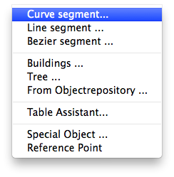 Menu - Insert - Curve Segment