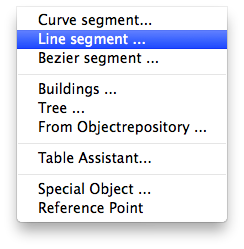 Menu - Insert - Line Segment