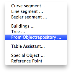 Menu - Insert - From Object Repository