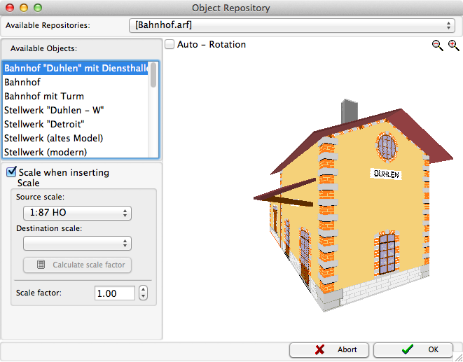 Dialog - Insert - From Object Repository