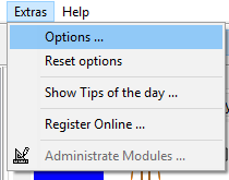 Menu - Extras - Options