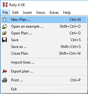 Menu - File - New Plan