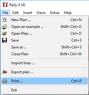 Menu - File - Print