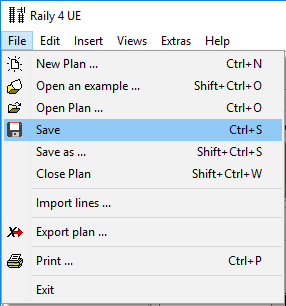 Menu - File - Save