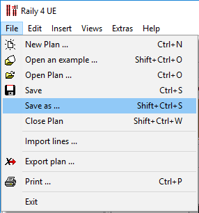 Menu - File - Save as
