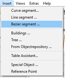 Menu - Insert - Bezier