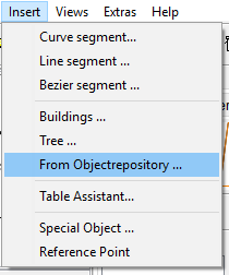 Menu - Insert - From Object Repository