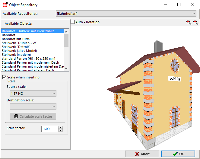 Dialog - Insert - From Object Repository