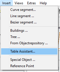 Menu - Insert - Table