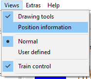 Menu - View - Position Information