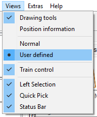 Menu - View - User defined