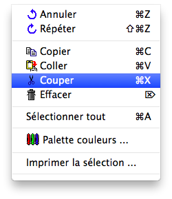Menu - Edition - Couper