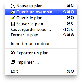 Menu - Données - Ouvrir un exemple