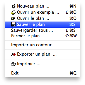 Menu - Données - Sauver