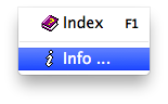 Menu - Hilfe - Indey
