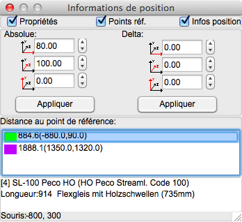 Dialog - Positionsinformationen