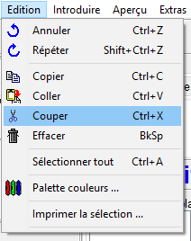 Menu - Edition - Couper